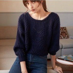 Sezane Simone Navy Blue Jumper Sweater